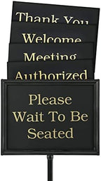 Sign Holder Stand for Restaurant Entrances, Adjustable Sign Stands for Display, Pedestal Sign Holder, Includes 8 Inserts | 28 Inches High | 11 x 14 Inch Frame - by Chef Master 90033