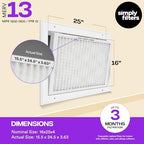 Simply 19x20x1 Air Filter, Merv 8, 6 Pack, For Home AC Furnace & HVAC (Actual Size: 18.75"x19.75"x0.75") DUST, Pet, & Allergy Control