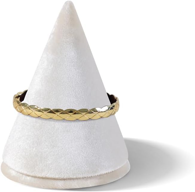 Resilient Velvet Bracelet Display Stand, Cone-Shaped Bangle Storage Holder For Jewelry Store Retail Countertop Organizer Stand (Beige, Resilient Velvet)