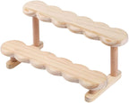 Double Deck Wooden Display Riser Stand, Minifigures Doll Model Organizer Stand,Small Plant Perfume Jewelry Storage Rack for Desktop Window Sill Bar