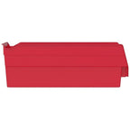 Akro-Mils 30120 Plastic Shelf Bins, Heavy Duty Storage Bins for Garage, Closet, and Drawer Organization, 12-Inch x 4-Inch x 4-Inch, Red, 24-Pack