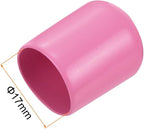 uxcell 20pcs Rubber End Caps 17mm ID Vinyl PVC Round Tube Bolt Cap Cover Screw Thread Protectors Pink