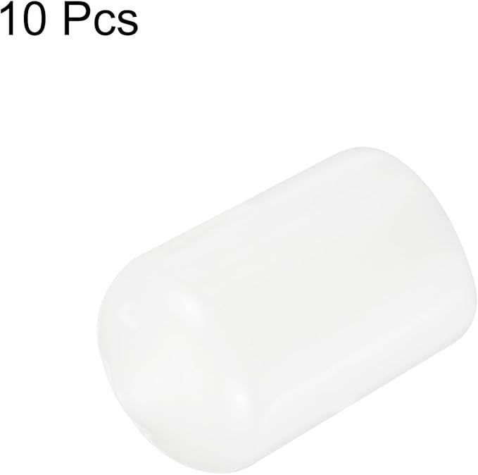 uxcell 10pcs Rubber End Caps 14mm ID Vinyl Round End Cap Cover Screw Thread Protectors White