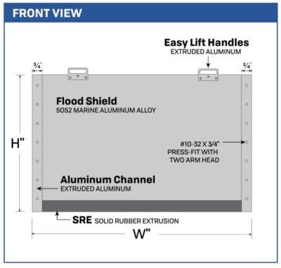 2 in 1 Bundle - Outside Mount Door Flood Barrier Shield (5127MA) + Door Flood Barrier Threshold (319MA), size: (36'' x 48'')