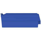 Akro-Mils 30120 Plastic Shelf Bins, Heavy Duty Storage Bins for Garage, Closet, and Drawer Organization, 12-Inch x 4-Inch x 4-Inch, Blue, 24-Pack
