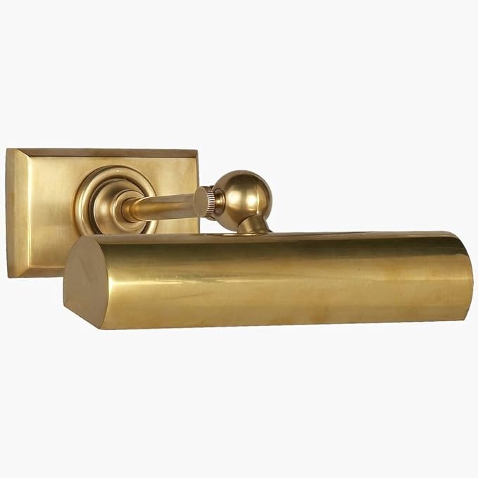 Classic Solid Brass Vintage Picture Light for Cabinet Craftsmen, Adjustable Art Illumination, 360° Movable Sconce for Framed Artwork, Wall Lighting for Paintings, Bathroom Use (Polished Chrome)