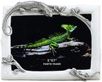 5x7 Inch Lizard Resin Picture Frame - Mother & Baby Wildlife Design, Decorative Tabletop Photo Display, Unique Home Décor Art