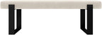 VANT Upholstered Bed Bench - Micro Suede Neutral Sand - Matte Black - Contemporary Modern, Bedroom Bench Seat, Hallway, or Entryway
