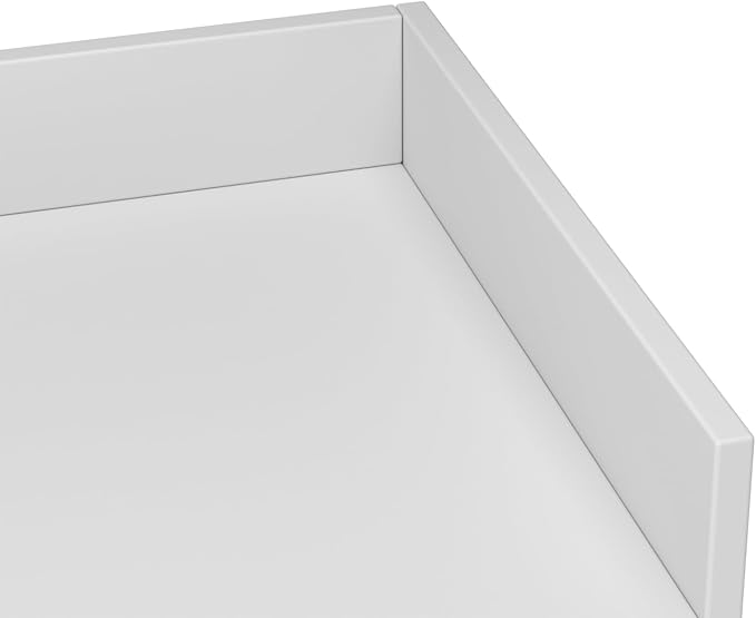 24”W * 18”D * 38”H - Retail Cash Register Stand， White Cash Wrap Checkout Desk，Counter Stand with Glass Display Cabinet for Retail