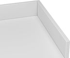 24”W * 18”D * 38”H - Retail Cash Register Stand， White Cash Wrap Checkout Desk，Counter Stand with Glass Display Cabinet for Retail
