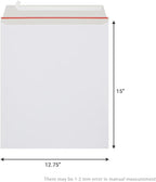 25 Pack 12.75x15 inch Rigid Mailer Self Seal Photo Document Mailers Stay Flat White Cardboard Envelopes White Photography Mailers for CD, Photos, Document
