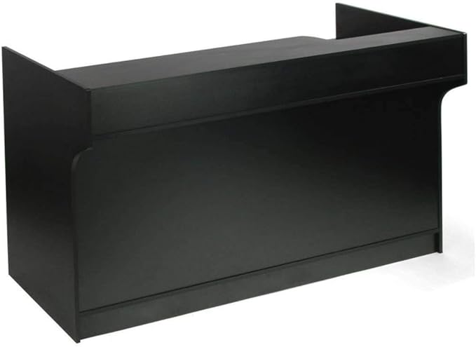 Only Hangers Display Checkout Register Stand with Drawer and Counter Space - Avilable in White, Black, and Maple (Ledge Top, Black, 72")