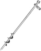 Ground Anchors Screw in - 16 Inch Set of 6 - Tent Stakes Heavy Duty Double Arbitrary Direction Galvanized Kits for Swing and Trampoline Set High Wind Solid Metal Hex Head Dog Tie Out Stake (6)