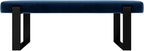 VANT Upholstered Bed Bench - Velvet Navy - Matte Black - Contemporary Modern, Bedroom Bench Seat, Hallway, or Entryway