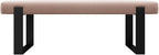 VANT Upholstered Bed Bench - Velvet Blush - Matte Black - Contemporary Modern, Bedroom Bench Seat, Hallway, or Entryway
