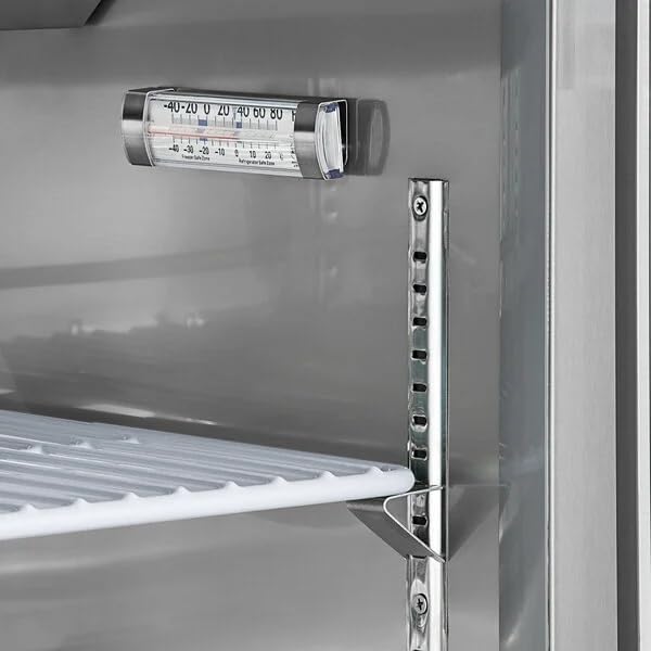 27-Inch ADA Height Commercial Mega Top Refrigerated Sandwich Prep Table, Stainless Steel, 1-Door, 6 Cu Ft Capacity, Digital Control with Auto Defrost, R290 Refrigerant
