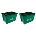 Curbside 18 Gallon Green Recycling Bin with Carrying Handles for Homes or Businesses | Easily Recongizable Bin for Curb - Two Bins - Green