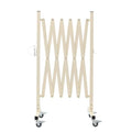 GYMTIME Expandable Metal Barricade, Portable Safety Barrier with Casters, Flexible Mobile Barrier Gate, Adjustable Temporary Fence for Garden Indoor,Airport,School, 8 Feet, Milkyellow