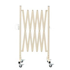 GYMTIME Expandable Metal Barricade, Portable Safety Barrier with Casters, Flexible Mobile Barrier Gate, Adjustable Temporary Fence for Garden Indoor,Airport,School, 8 Feet, Milkyellow