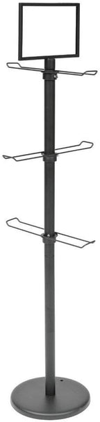 HUBERT Tote Bag Rack 3 Tier 57 3/4" H Black