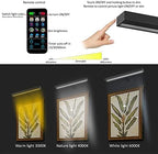 MIOBLUE Wireless Picture Lights with Remote, Full Metal Rechargeable Painting Light, 16" Display Lamp with 16 Color Changing,Dimmable Dartboard Light with Timer for Frame Portrait Art, Black
