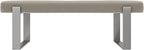 VANT Upholstered Bed Bench - Vintage Leather Dusty Taupe - Brushed Nickel - Contemporary Modern, Bedroom Bench Seat, Hallway, or Entryway