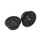 HAHIYO 2Pcs 2Inch/50mm Black ABS Plastic Eight-petaled Desk Grommet Wire Grommet Cable Management Cord Hole Cover Desk Wire Hole Insert Wire Organizer for Computer Office Home School Equipment Systems