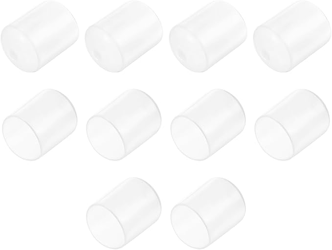 uxcell 10pcs Rubber End Caps Protective Caps 24mm ID Vinyl Round End Cap Cover Screw Thread Protectors Clear