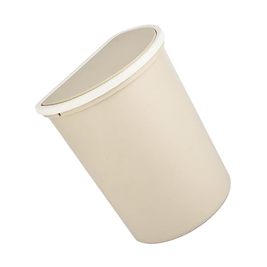 Hanging Wall-Mounted Trash Can Large Plastic Kitchen Waste Bin with Lid Practical Storage Container for Household Bedroom and Living Plastic Elegant Apricot Color