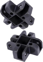 Pop-Up Canopy Center Connector 4-Way Black Plastic, Fits 34×34mm Square Tubes for Gazebo Tent and Awning Frames, Quick Screw-On Assembly, 4-Pack for Outdoor Camping Use(Upper Four Forks)