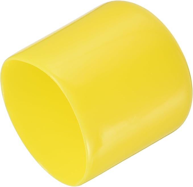 uxcell 4pcs Rubber End Caps 45mm(1 3/4") ID Vinyl Round Tube Bolt Cap Cover Screw Thread Protectors Yellow, 40mm Height