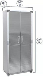 Heavy Duty Storage Solid Stainless Steel Cabinet with Lockable, Adjustable Shelf, Metal Garage Organizer (Granite, 30" W x 18" D x 72" H)