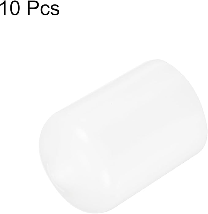 uxcell 10pcs Rubber End Caps 15.5mm ID Vinyl Round End Cap Cover Screw Thread Protectors White