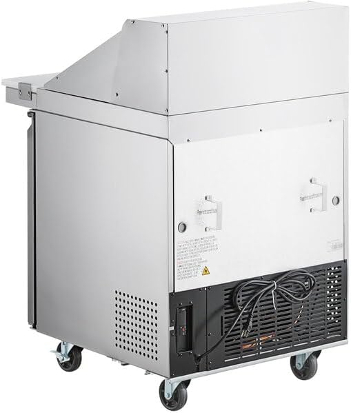 27-Inch ADA Height Commercial Mega Top Refrigerated Sandwich Prep Table, Stainless Steel, 1-Door, 6 Cu Ft Capacity, Digital Control with Auto Defrost, R290 Refrigerant