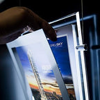 Real Estate Window Hanging Acrylic Photo Frame Advertising Display Office Led Store Sign Holders(Vertical,3pcs A4 a row)