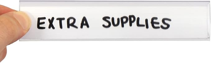 SmartSign Shelf Clip Label Holder | 1.125" x 6" Clear Plastic, for 1" Thick Shelves, Pack of 10