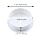 HAHIYO 2Pcs 2.4Inch/60mm White ABS Plastic Eight-petaled Desk Grommet Wire Grommet Cable Management Cord Hole Cover Desk Wire Hole Insert Wire Organizer for Computer Office Home School Equipment