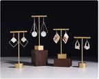 GISELA D 4Pcs Gold Metal Earring T Bar Stand Retail Display Holders for Show, Jewelry Online Stores Photography Display Props (Gold 4pcs)