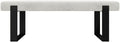 VANT Upholstered Bed Bench - Velvet Ivory - Matte Black - Contemporary Modern, Bedroom Bench Seat, Hallway, or Entryway
