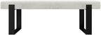 VANT Upholstered Bed Bench - Velvet Ivory - Matte Black - Contemporary Modern, Bedroom Bench Seat, Hallway, or Entryway