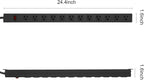 Metal Wall Mount Power Strip, Mountable Power Outlet with 12 AC Outlets, Aluminum Alloy Mount Power Socket with Switch, 3 FT SJT 3/C 14AWG Power Cord, 15A 125V 1875W (12AC)