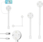 Retractable Power Strip Extension Cord, 180° Rotating Socket, Adjustable Length Surge Protector, Wall Mounted Outlet Extender with Multiple Outlets