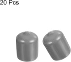 uxcell 20pcs Rubber End Caps Protective Caps 17mm ID Vinyl PVC Round Tube Bolt Cap Cover Screw Thread Protectors, Light Grey