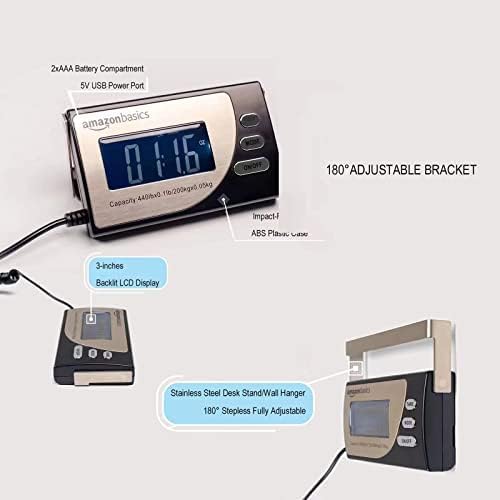 Amazon Basics Digital Postal Scale, Heavy Duty Weighing Platform for Packages, Shipping, 660 lb Capacity, 1 Ounce Readability, Portable, Black