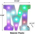 Pooqla Colorful LED Marquee Letter Lights with Remote – Light Up Marquee Signs – Party Bar Letters with Lights Decorations for the Home - Multicolor M
