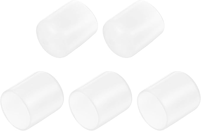 uxcell 5pcs Rubber End Caps Protective Caps 28mm(1.1 Inch) ID Vinyl PVC Round Tube Bolt Cap Cover Screw Thread Protectors Clear