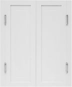 Solid Wood Interior Swing Door with Metal Hinges - Swinging Cafe Doors for Kitchen, Stairs, Bedroom Entrance & Partition (White, 27.56"X35.43")