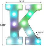 Pooqla Colorful LED Marquee Letter Lights with Remote – Light Up Signs Party Bar Letters Decorations for The Home - Multicolor K