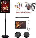 GUOHONG 2 Pack Sign Holder Adjustable Poster Stand Aluminum Snap Open Frame,Standing Floor Sign Stand for 11x17 Inch,Vertical and Horizontal View Sign