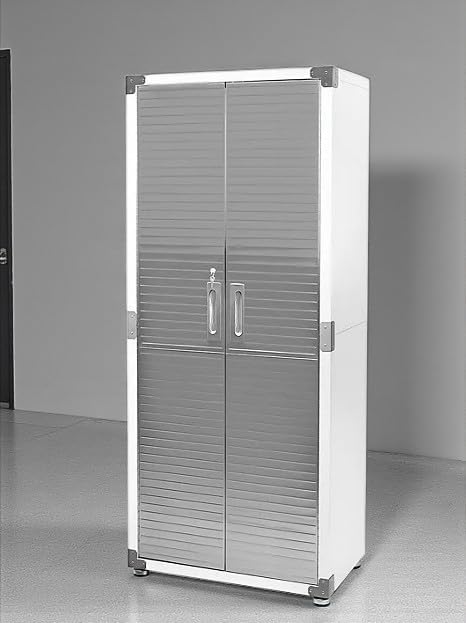 Heavy Duty Storage Solid Stainless Steel Cabinet with Lockable, Adjustable Shelf, Metal Garage Organizer (White, 30" W x 18" D x 72" H)